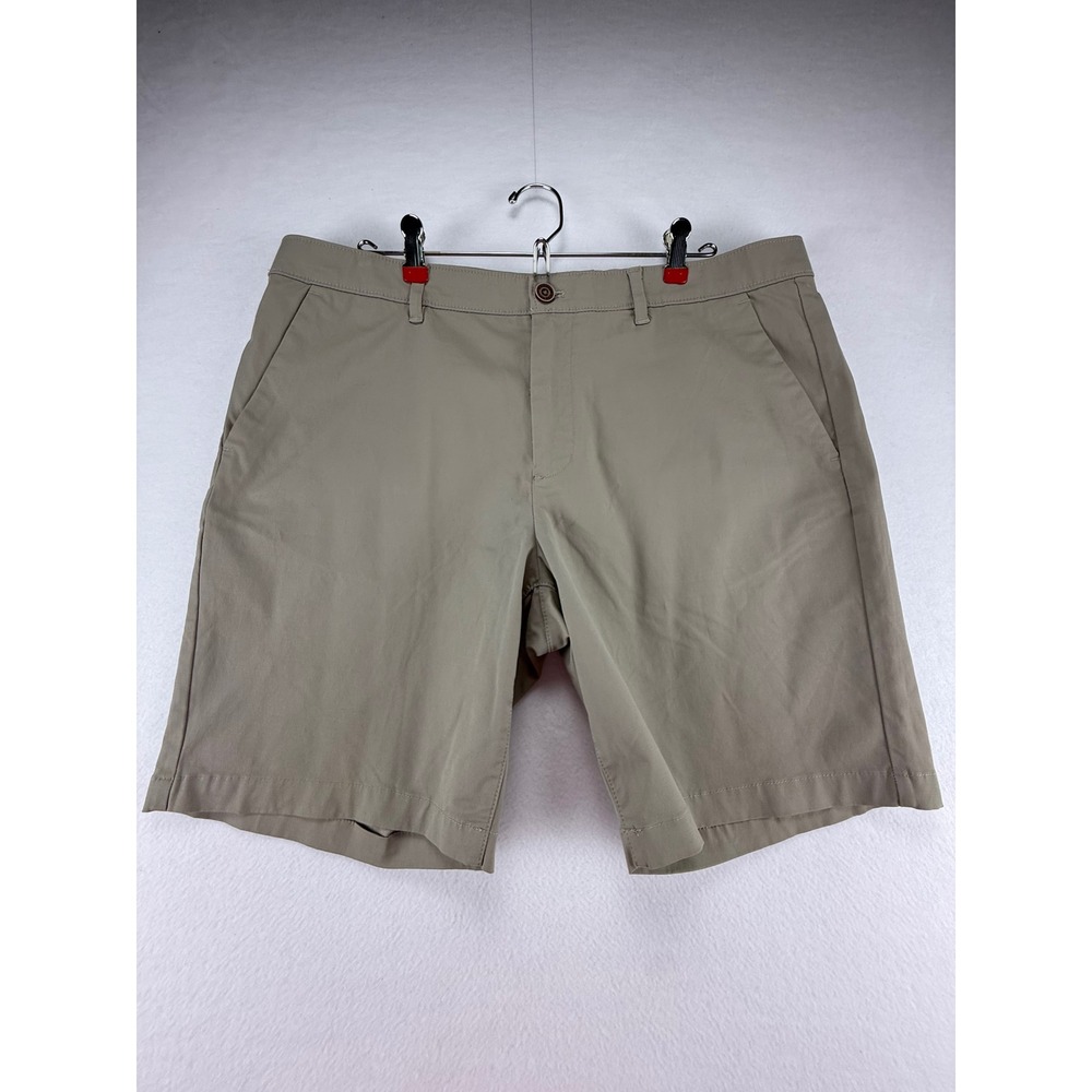 English Laundry‎ Chino Shorts Mens 36 Tan Khaki Cotton Blend Stretch Flat Front